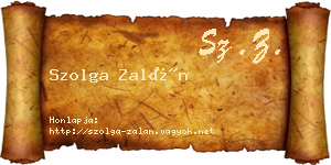 Szolga Zalán névjegykártya